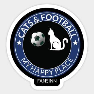 Cats & football my happy place Sticker